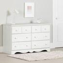 Bureau double 6 tiroirs Summer Breeze -Pin blanc
