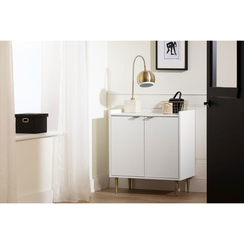 Armoire de rangement avec 2 portes Maliza - Blanc solide