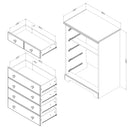 Commode 5 tiroirs Summer Breeze-Pin blanc