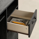 Bureau de travail avec tirette pour clavier Tassio - Chêne gris