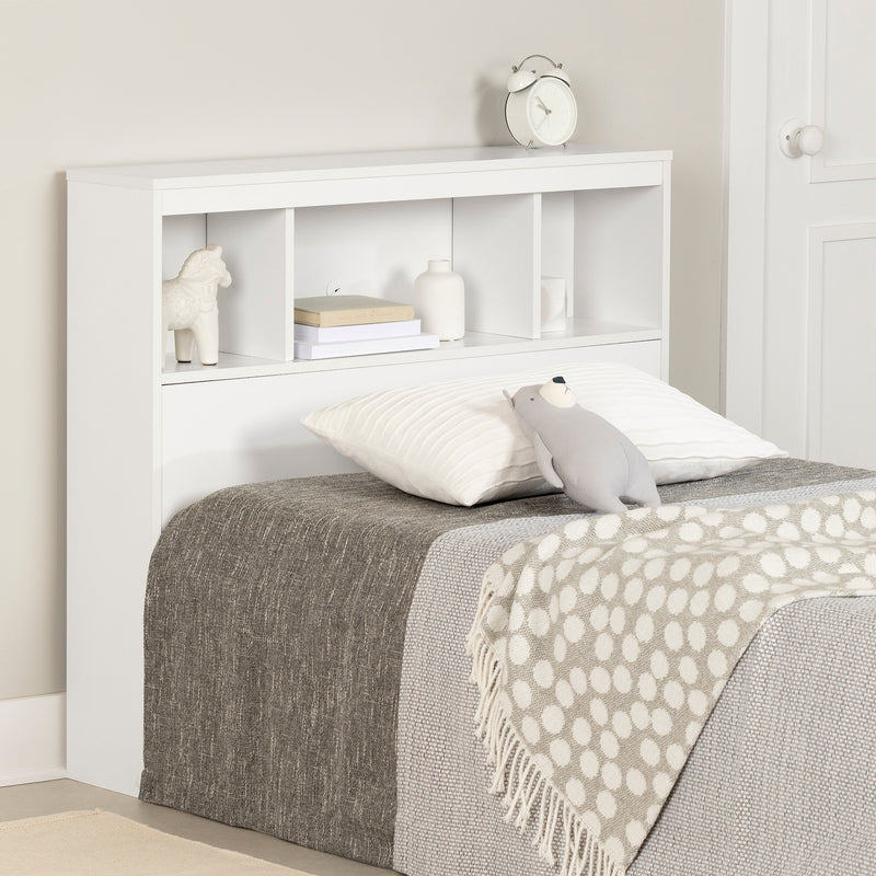Tête de lit bibliothèque simple 39" Summertime-Blanc solide