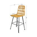 Lot de 2 tabourets en rotin Balka - Rotin noir et noir