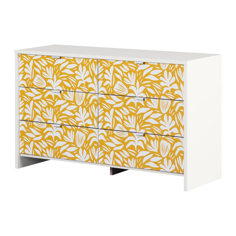 Bureau double Bloom - Blanc et jaune