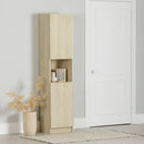 Bibliothèque étroite 2 portes Liora - Chêne blanchi