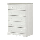 Commode 5 tiroirs Summer Breeze-Pin blanc