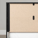 Lit complet avec structure en métal  queen 60" Barcelo - Manguier naturel et noir mat