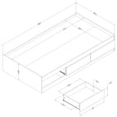 Lit matelot 3 tiroirs simple 39" Hourra - Chêne gris