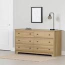 Bureau double 6 tiroirs Vito - Frêne naturel