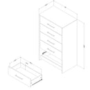 Commode 5 tiroirs Londen - Manguier naturel