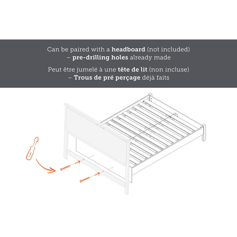 Lit plateforme queen 60" Holland - Chêne vieilli