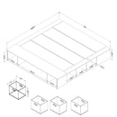 Lit plateforme avec paniers king 76" Flexible - Blanc solide