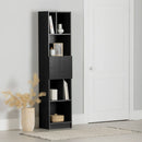 Bibliothèque étroite 5 tablettes Liora - Chêne noir