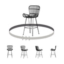 Lot de 2 tabourets en rotin avec accoudoirs Balka - Rotin noir et noir