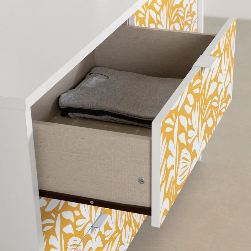 Bureau double Bloom - Blanc et jaune