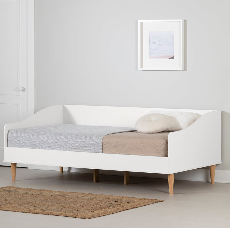 Lit de jour simple 39" Cotton Candy - Blanc solide