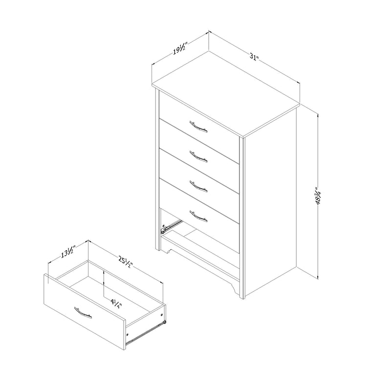 5-Drawer Chest  Fusion Pure Black 9008035