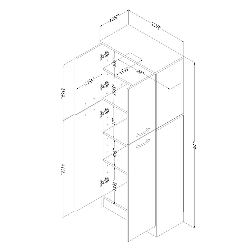 Garde-manger 4 portes Axess - Cerisier Royal