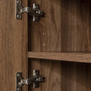 Meuble TV avec portes et tiroir 75" Hype - Noyer naturel et faux marbre carrara