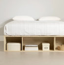 Lit avec paniers de rangement en osier inclus 60" queen Avilla - Chêne blanchi