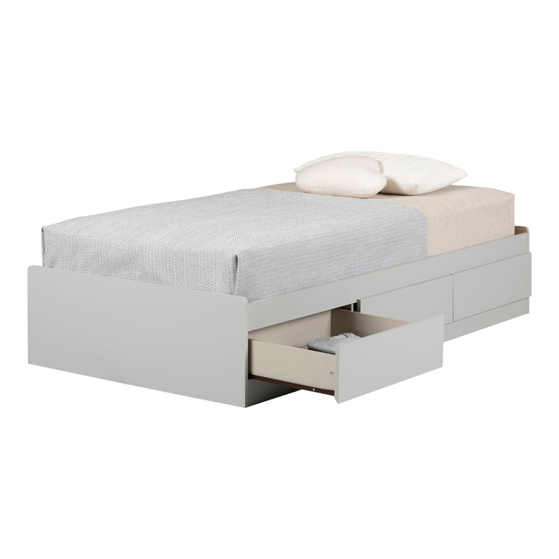 Lit matelot 3 tiroirs simple 39" Reevo - Gris clair