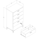 Commode 5 tiroirs à pattes en métal Musano - Chêne gris