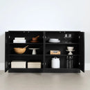 Ensemble de 2 buffets avec tablettes Arum - Chêne noir