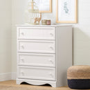Commode 4 tiroirs Savannah - Blanc solide