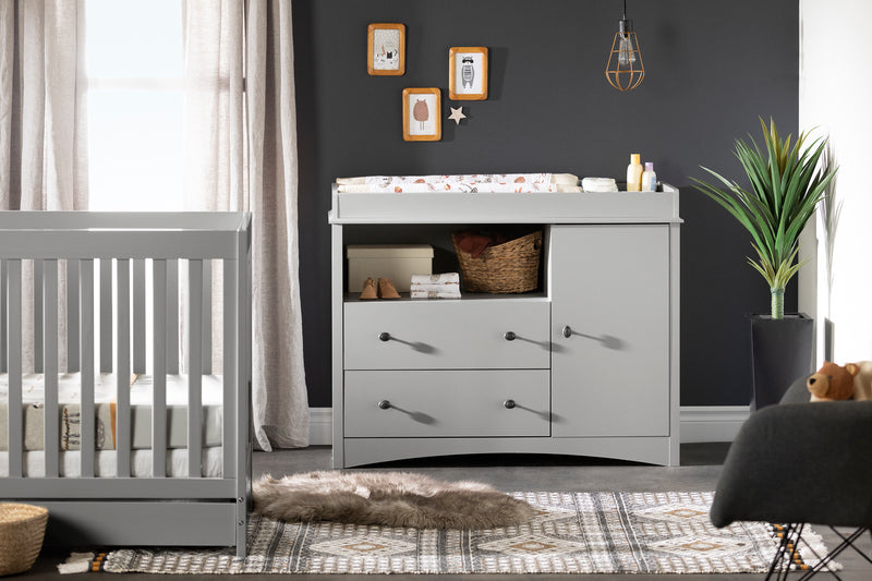 Peek-a-boo Changing Table -- Light Gray