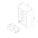 Commode 5 tiroirs Londen - Noir antiqué et Chêne vieilli