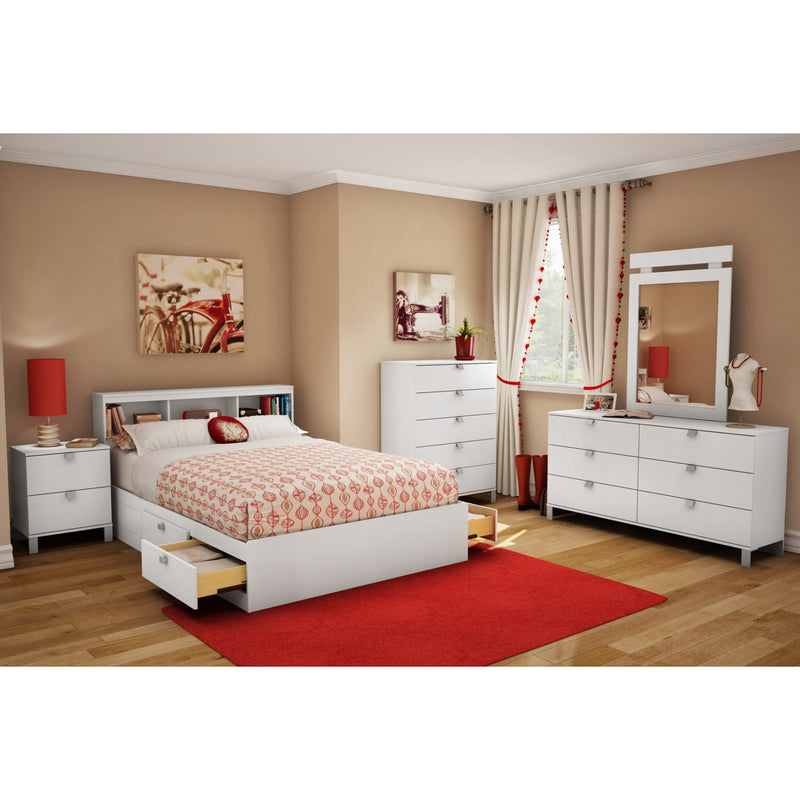 Spark - Mates bed with 4 drawers -- Pure White