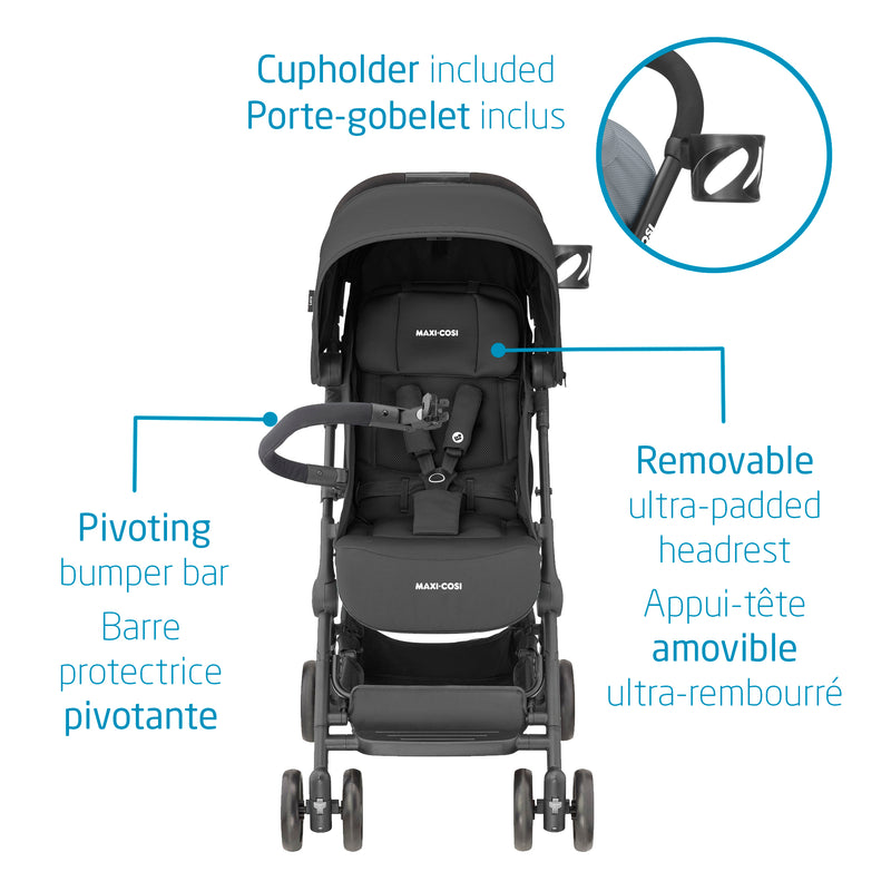 Lara Ultra-Compact Stroller - Essential Black