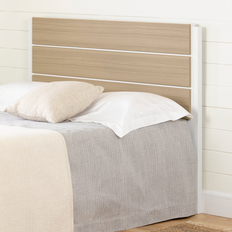 Tête de lit double 54" Munich - Blanc et Orme naturel