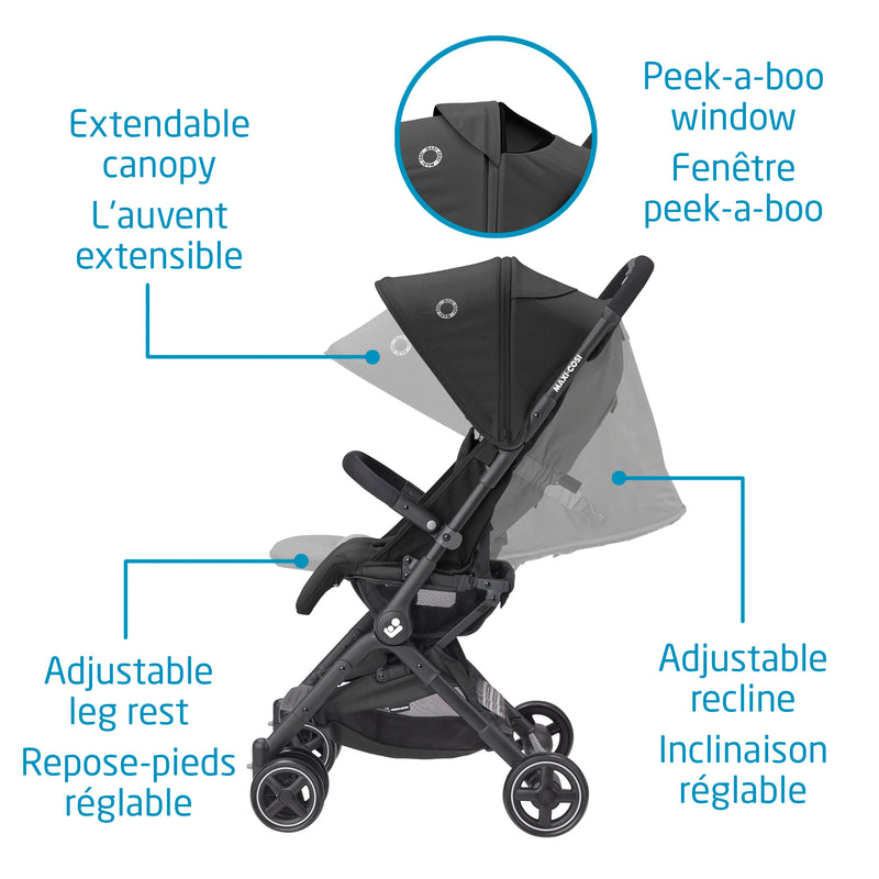 Lara Ultra-Compact Stroller - Essential Black