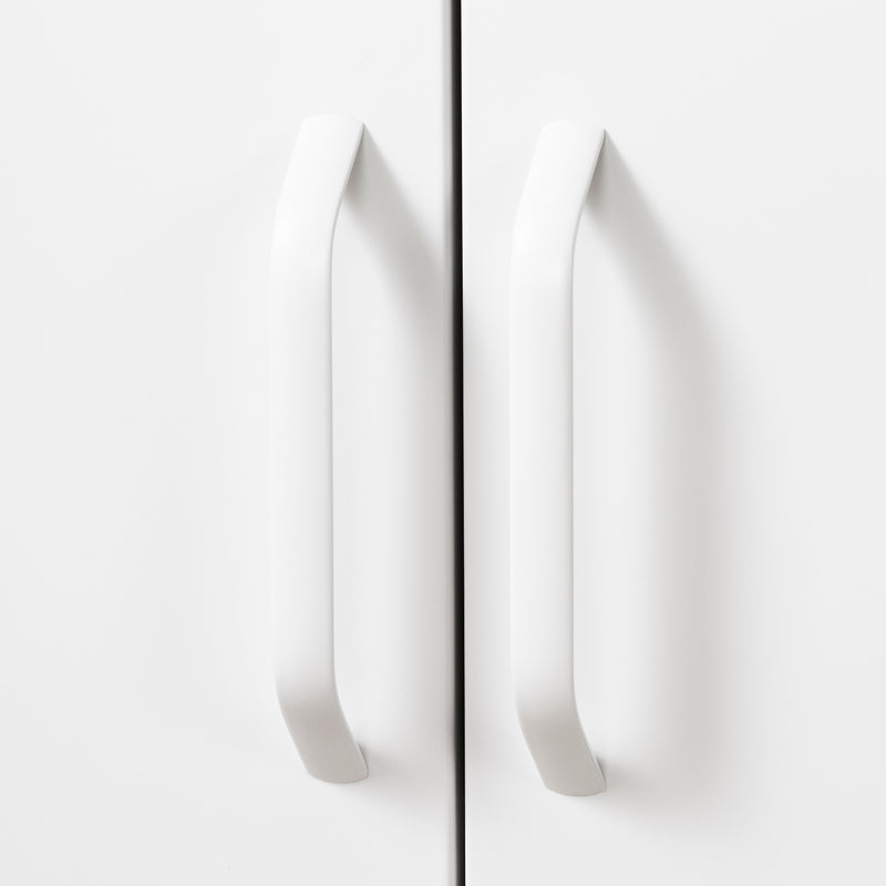 Meuble de rangement avec 2 portes en métal Crea-Blanc solide