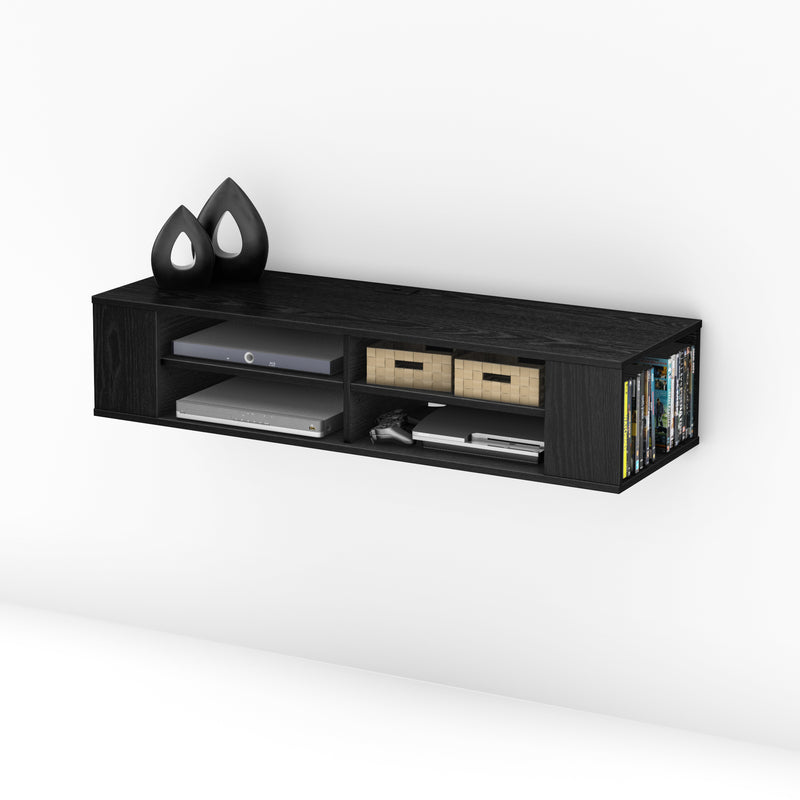 Console média murale 55" City Life - Chêne noir