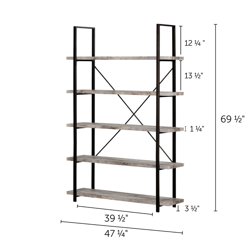 Étagère à 5 tablettes fixes Gimetri - Gris clair