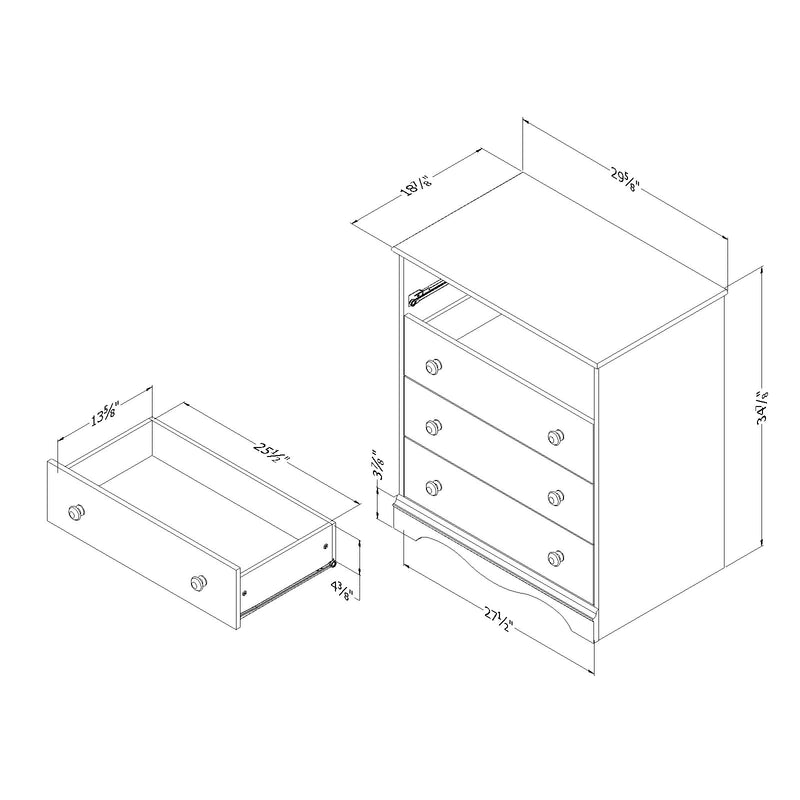 Commode 4 tiroirs Angel-Blanc solide