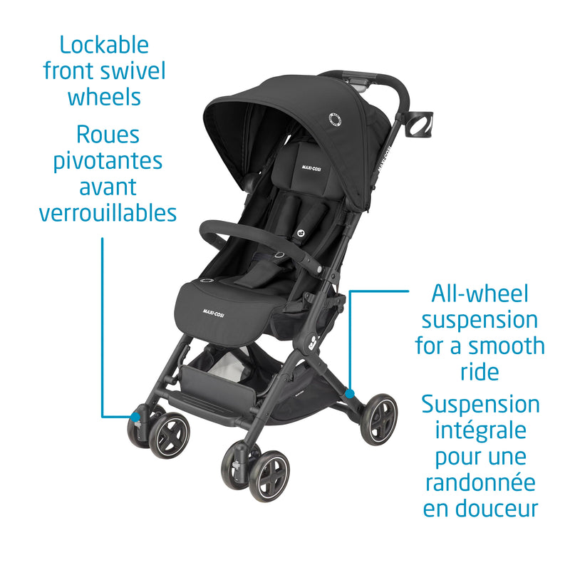 Lara Ultra-Compact Stroller - Essential Black