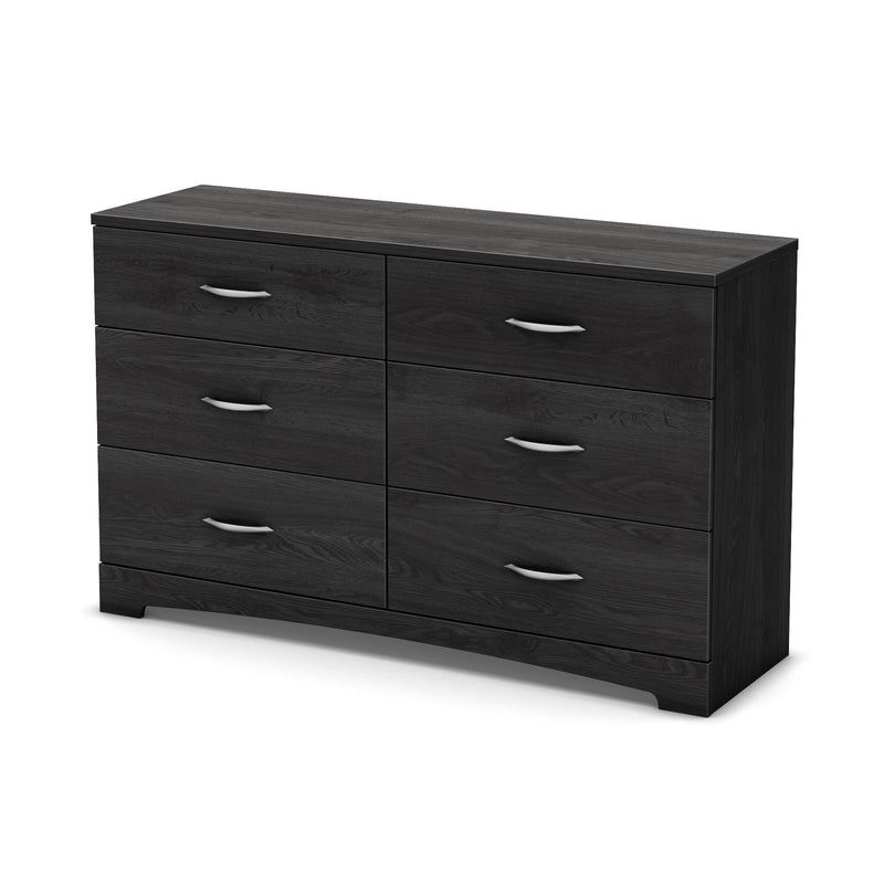 Bureau double 6 tiroirs Step One - Chêne gris