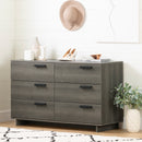 6-Drawer Double Dresser  Cavalleri Gray Maple 12227