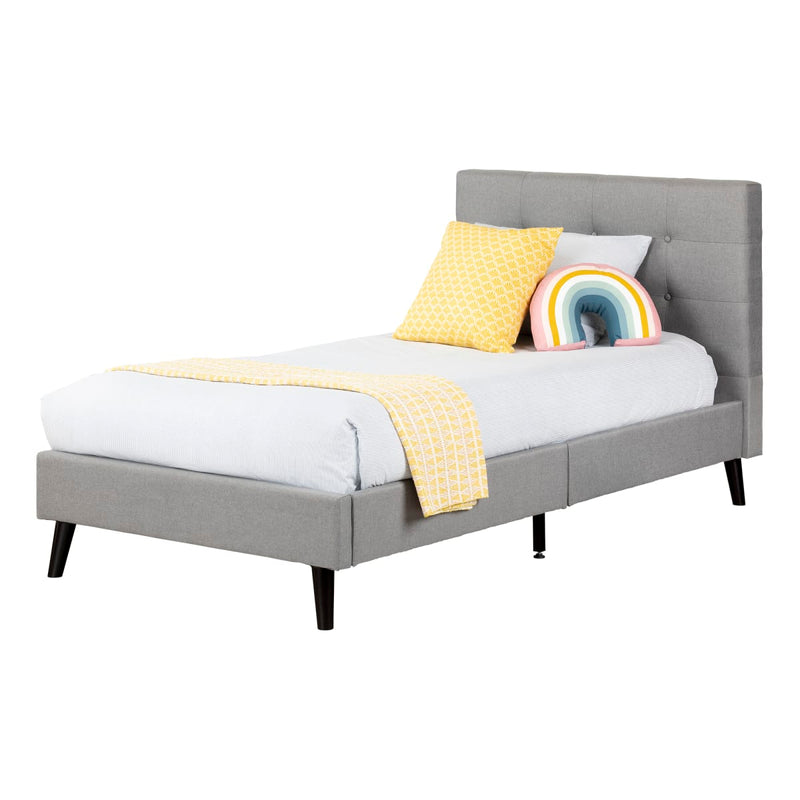 Fusion - Full Upholstered Double Bed - Light Gray
