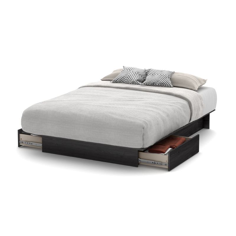 Platform Bed Double 54'' Step One Gray Oak 10446