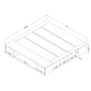 Lit plateforme avec paniers king 78" Flexible - Chêne noir