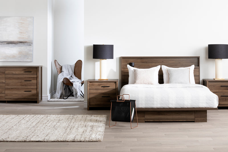 Double / queen platform bed - Tao natural walnut