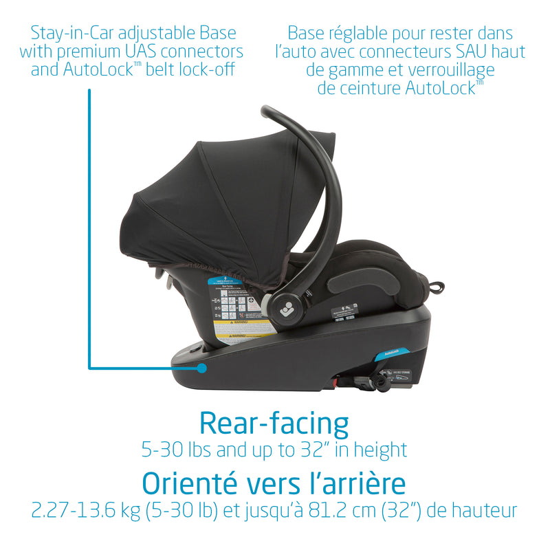 Système de voyage 5 en 1 Zelia Max- Noir basalte