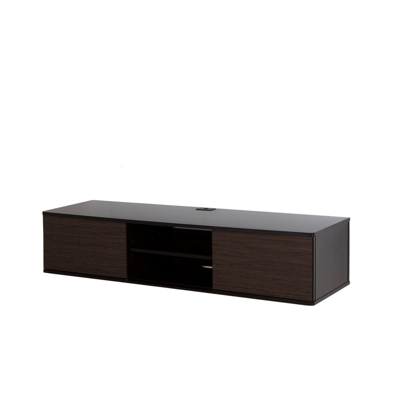 Console média murale 65" Agora - Chocolat et Zebrano