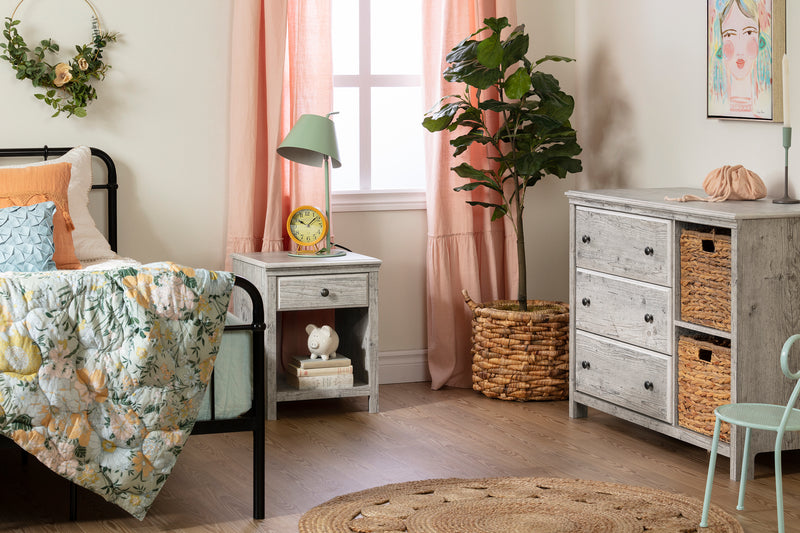 Cotton Candy - 3 Drawer Chest with Baskets -- Seaside Pine