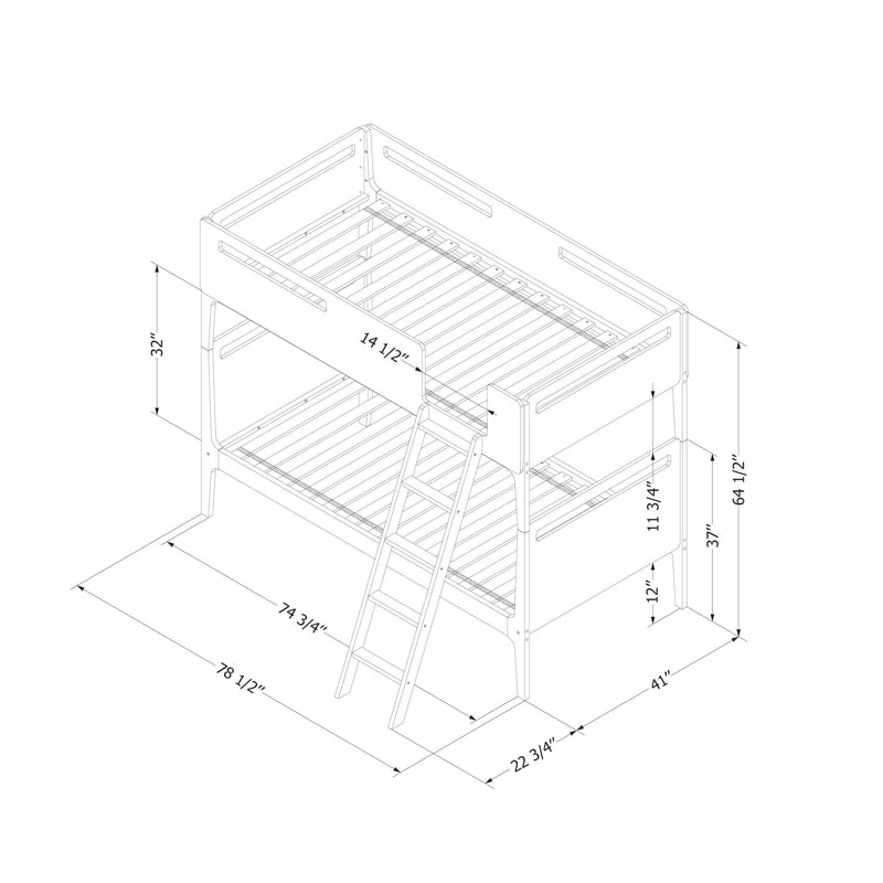 Bebble - Modern Bunk Beds -- White and Natural