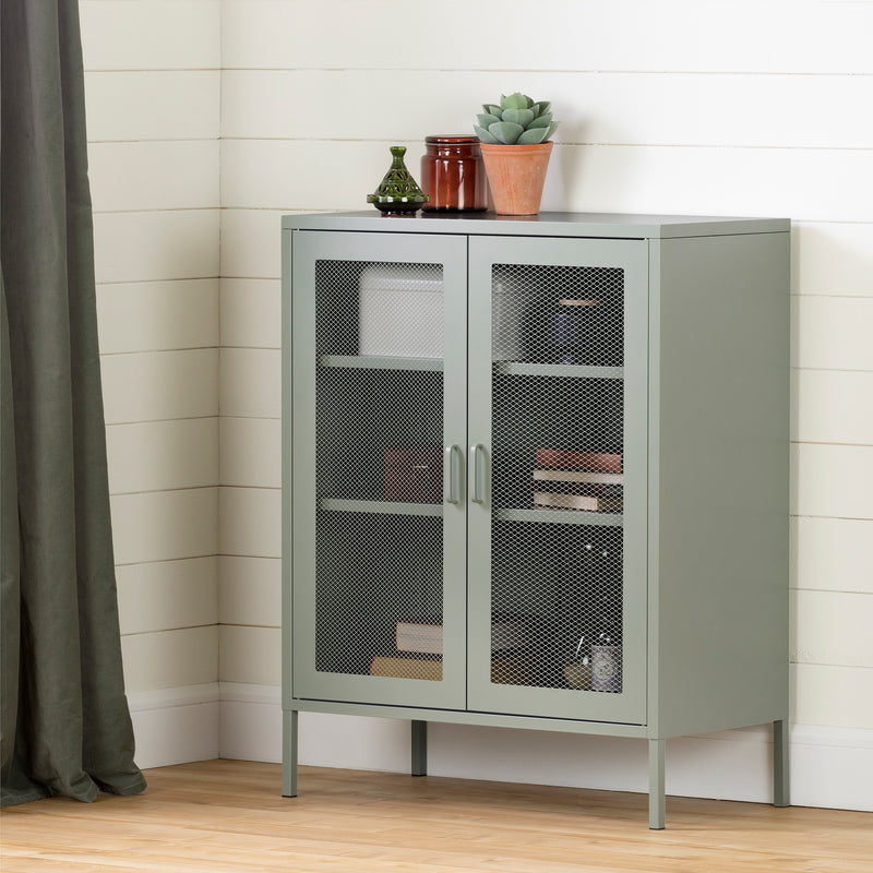 Crea - Metal Mesh 2-Door Accent Cabinet