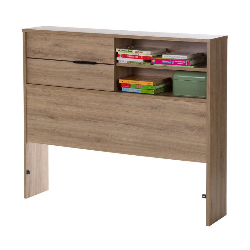 Tête de lit avec rangement simple 39" Fynn - Chêne rustique